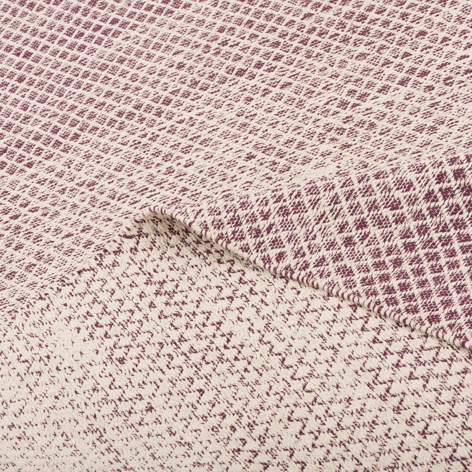 Pergamon Baumwolle Natur Kelim Teppich Sandy Meliert In Purple – Bild 4