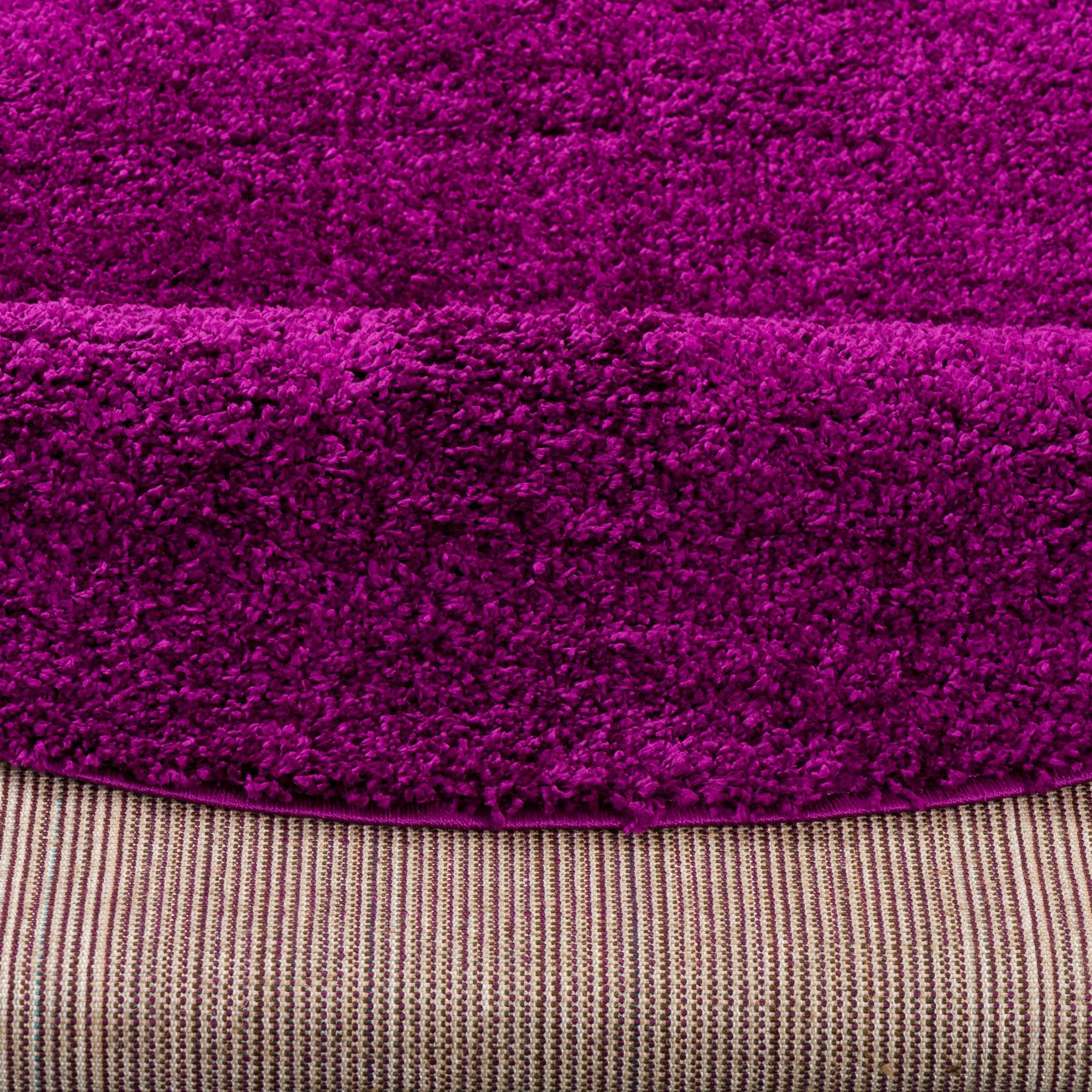 Pergamon Hochflor Langflor Teppich Aloha Rund In Purple – Bild 4