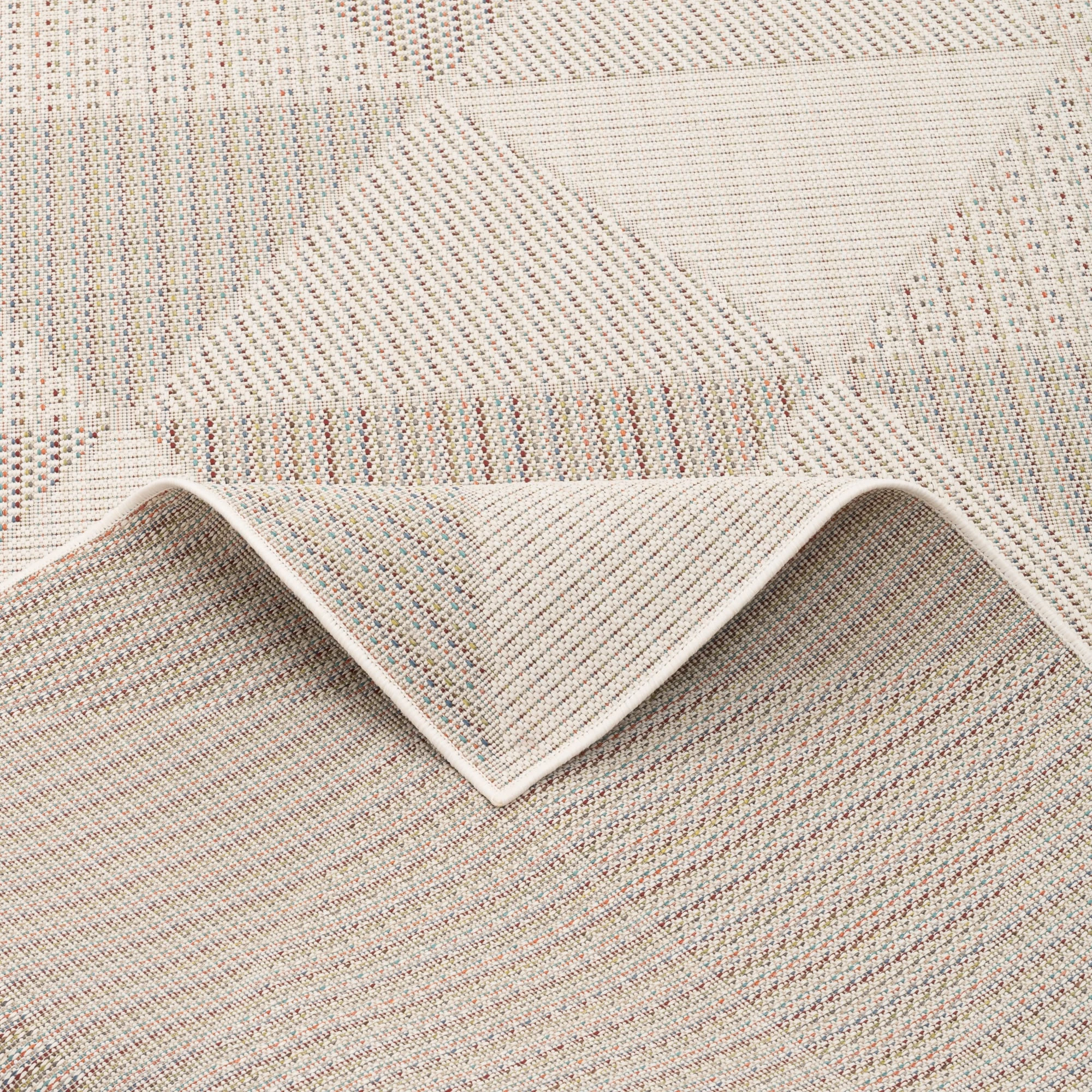 Pergamon In & Outdoor Teppich Flachgewebe Campus Rauten In Beige – Bild 4