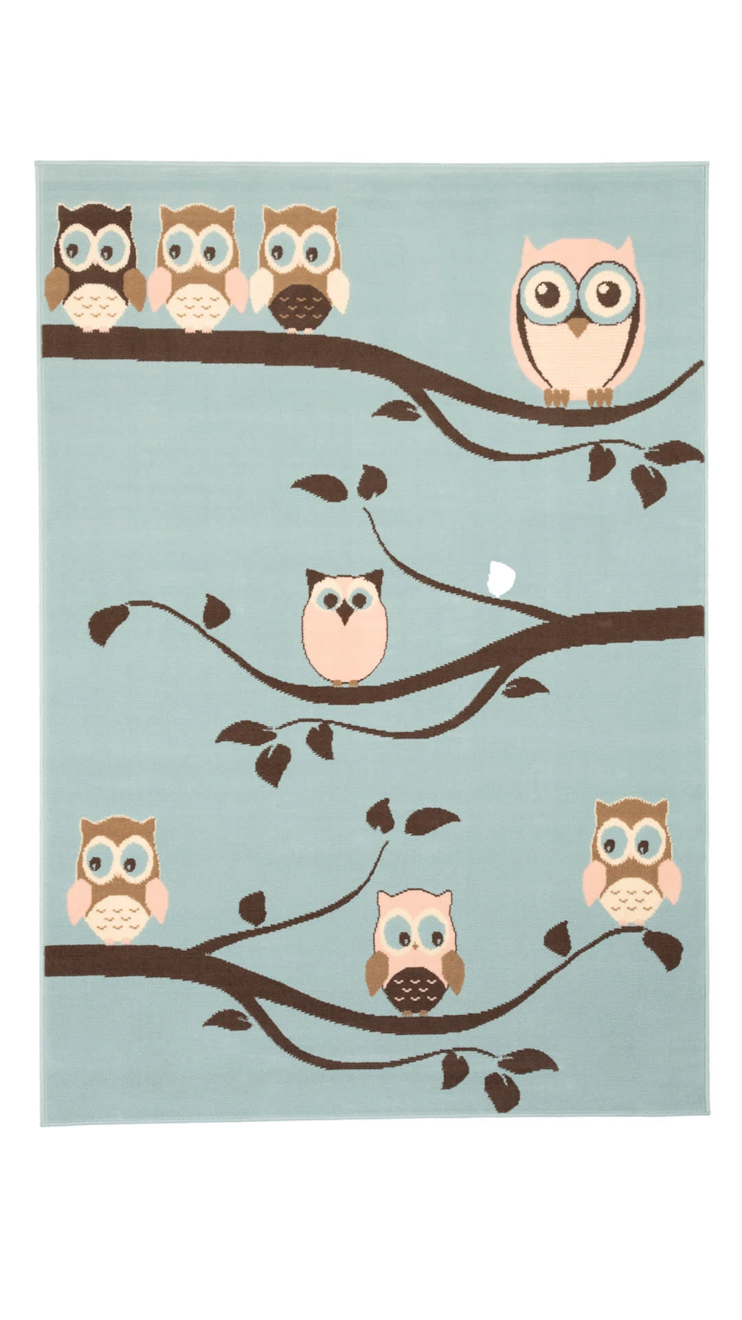 Pergamon Kinderteppich Trendline Eulen Pastell In Blau