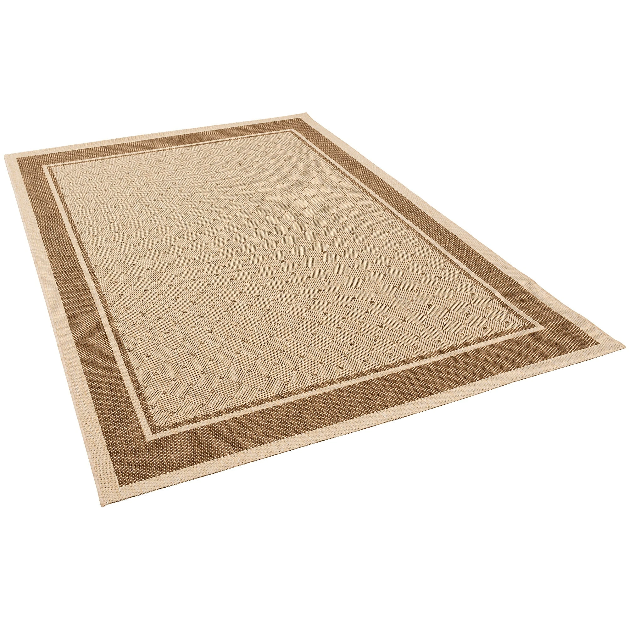 Pergamon Modern Flachgewebe Ruggy Karo Bordüre In Beige – Bild 2