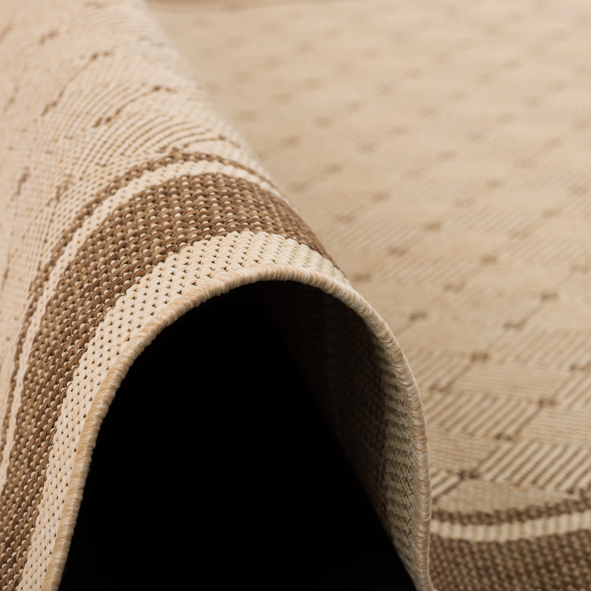 Pergamon Modern Flachgewebe Ruggy Karo Bordüre In Beige – Bild 3