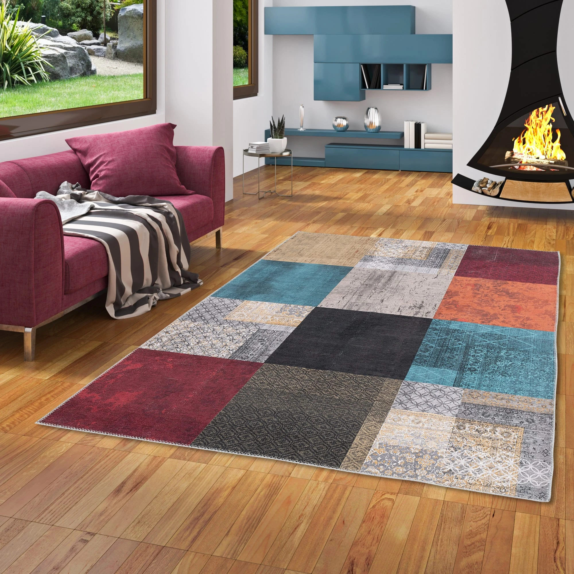 Pergamon Vintage Designerteppich Finesse Patchwork In Bunt – Bild 5