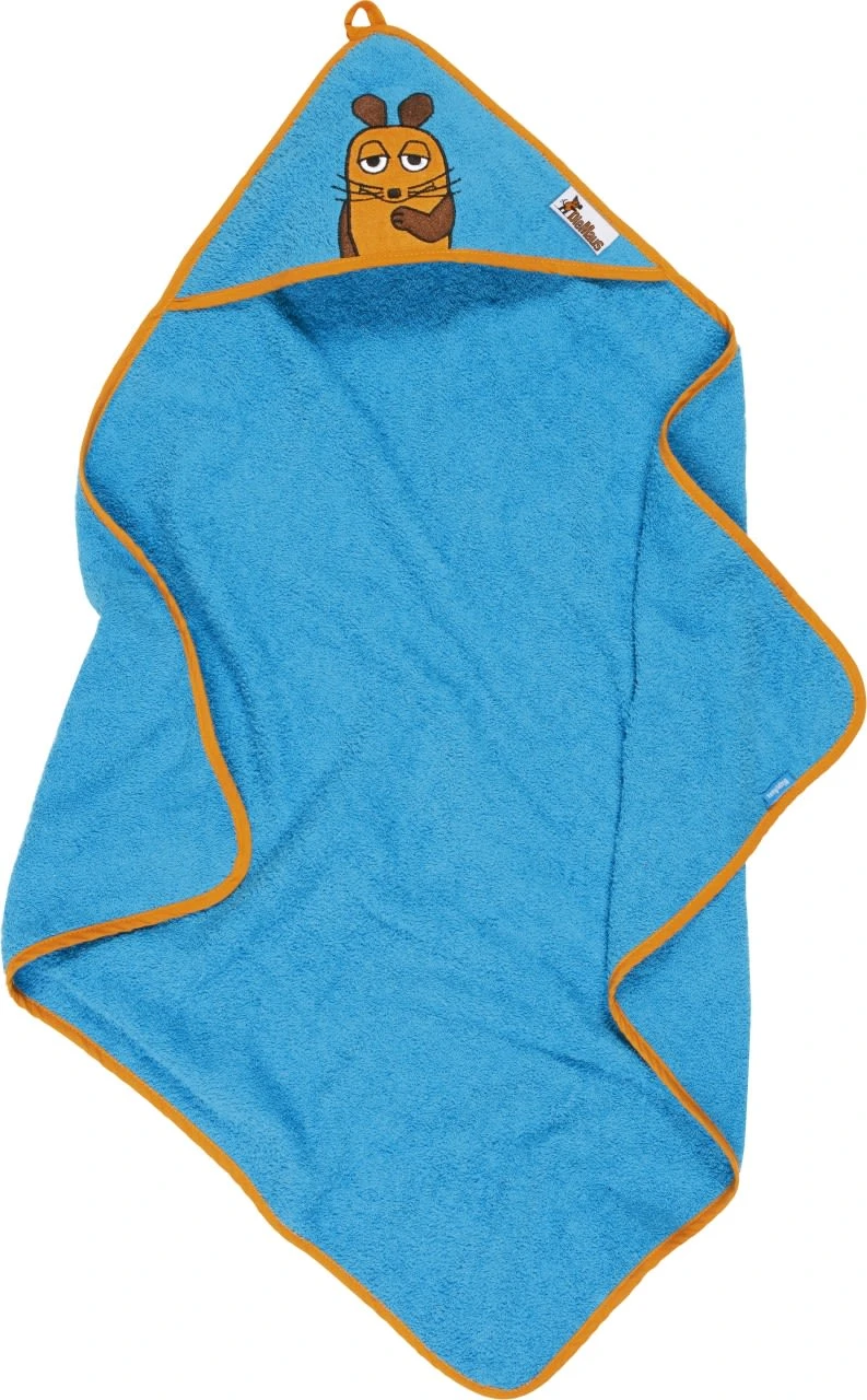 Playshoes Frottee-Kapuzentuch DIE MAUS In Aquablau
