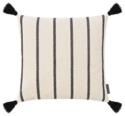 PureDay Kissenhülle Mit Quasten Yoko, Creme/Schwarz