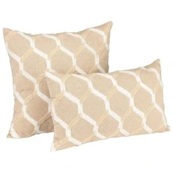 PureDay Kissenhüllen-Set, 2-tlg. Honey, Beige/Gemustert