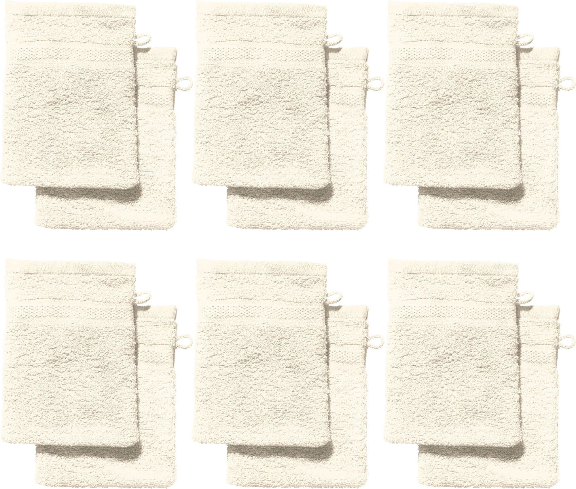 REDBEST Waschhandschuh 12er-Pack Chicago In Creme