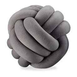 Relaxdays 1x Knotenkissen In Dunkelgrau - Ø 25 Cm