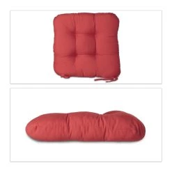 Relaxdays 4x Stuhlkissen In Rot - (B)36 X (T)36 Cm