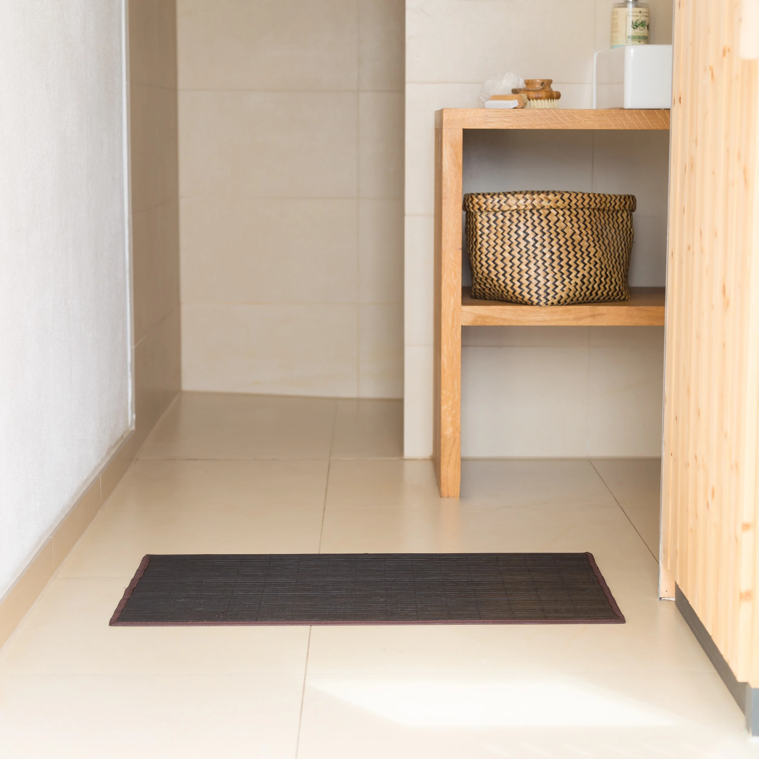 Relaxdays Badvorleger In Schwarz/Braun - (B)100 X (T)80 Cm – Bild 2