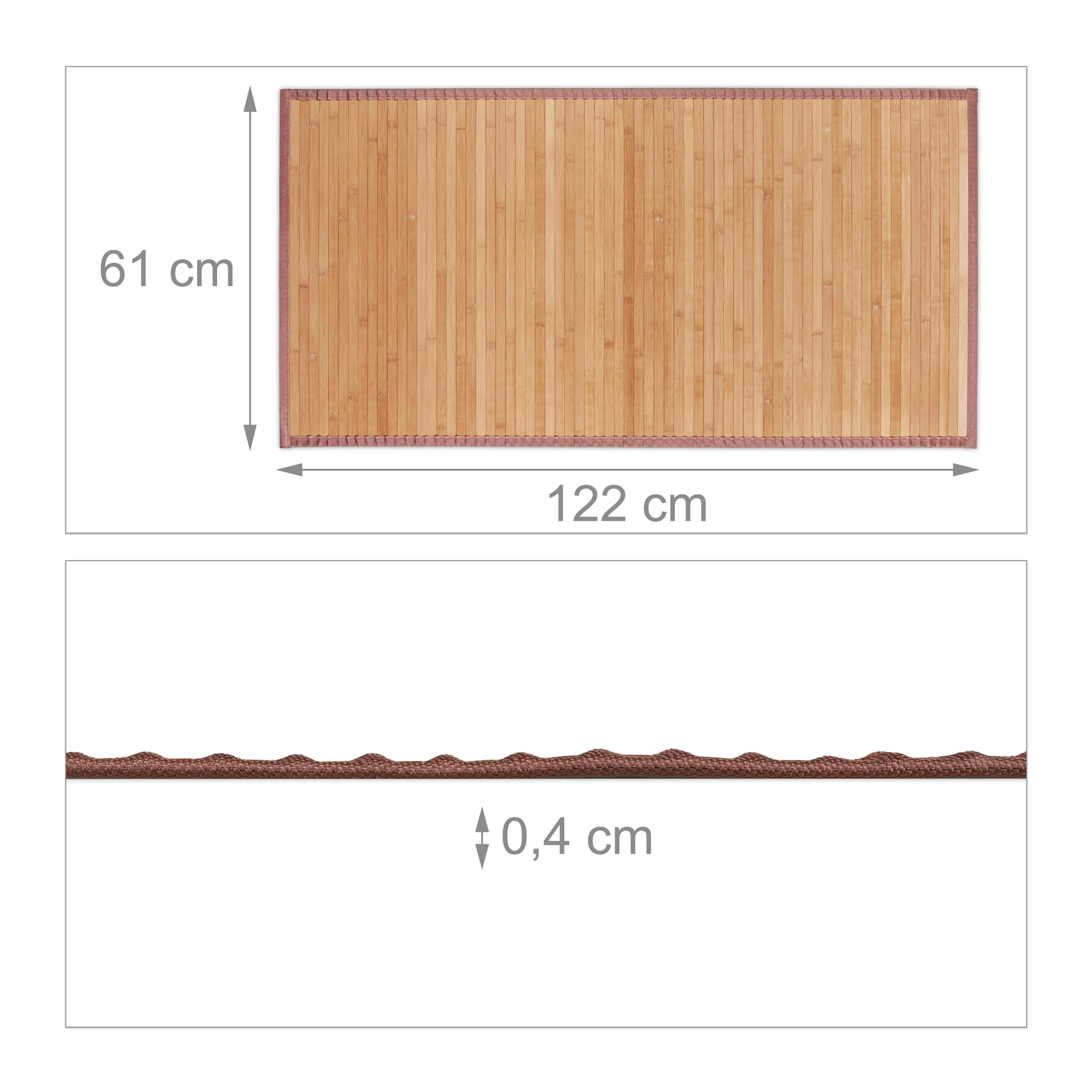 Relaxdays Bambusmatte In Natur - 61 X 122 Cm – Bild 4