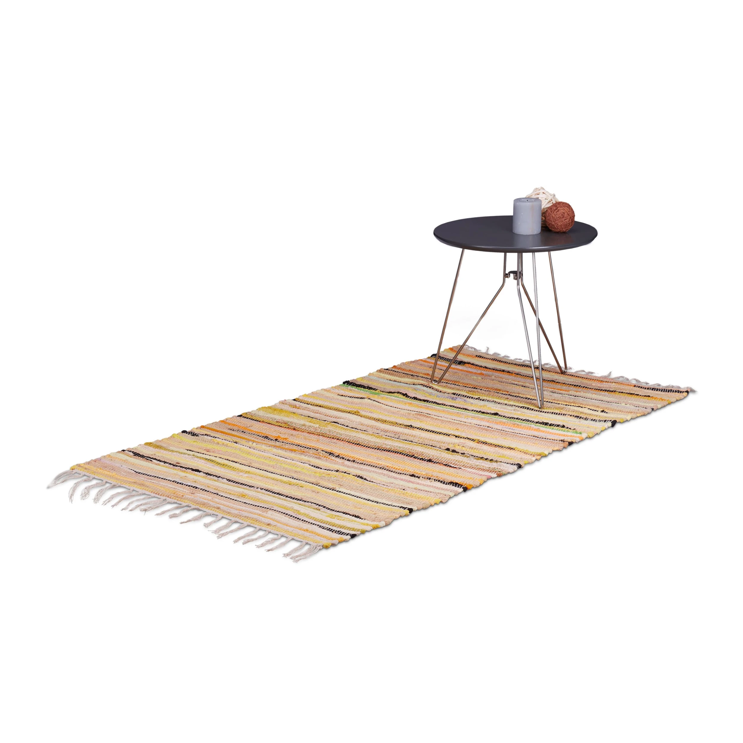 Relaxdays Flickenteppich In Gelb - (B)70 X (T)140 Cm – Bild 6