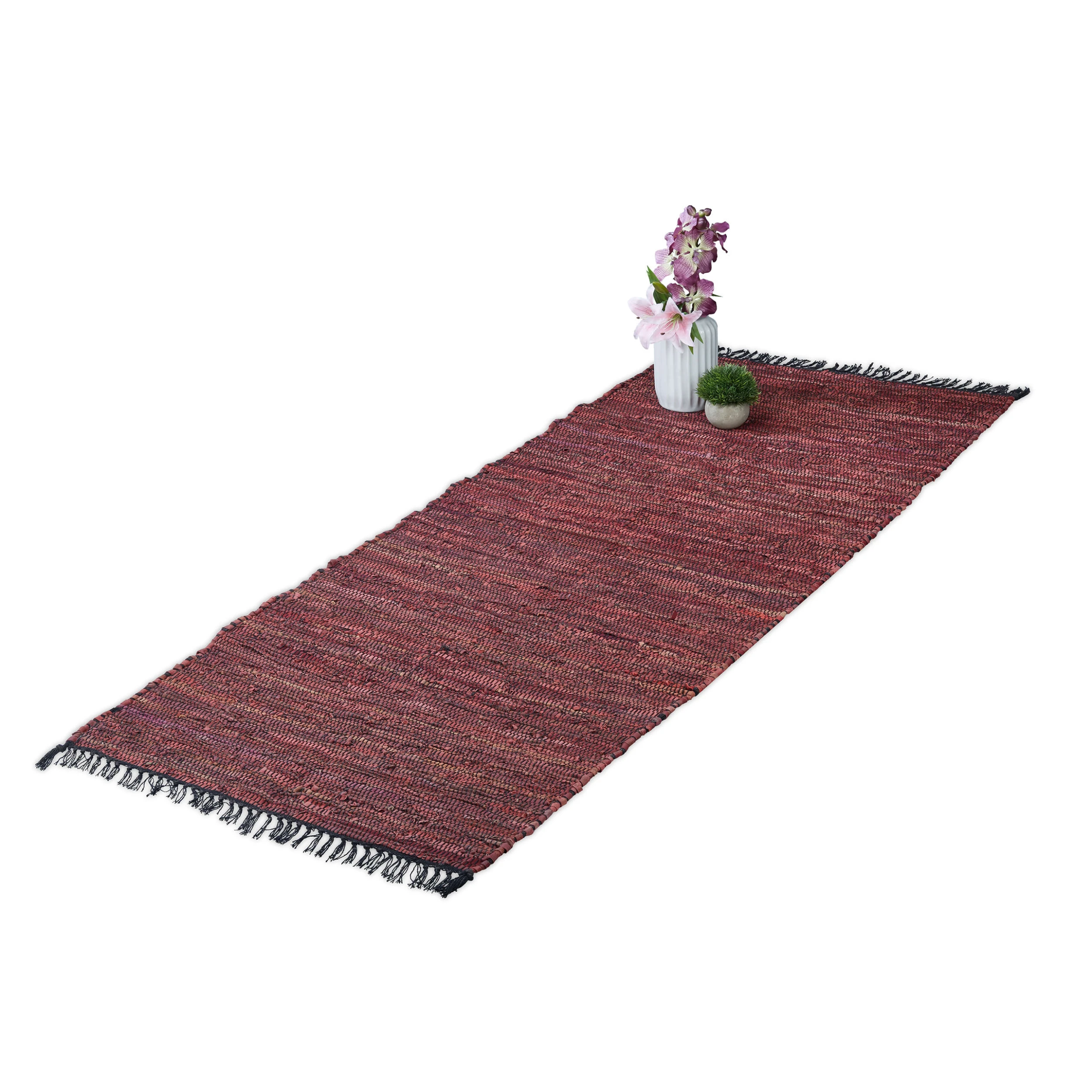 Relaxdays Flickenteppich In Rot - 80 X 200 Cm – Bild 8