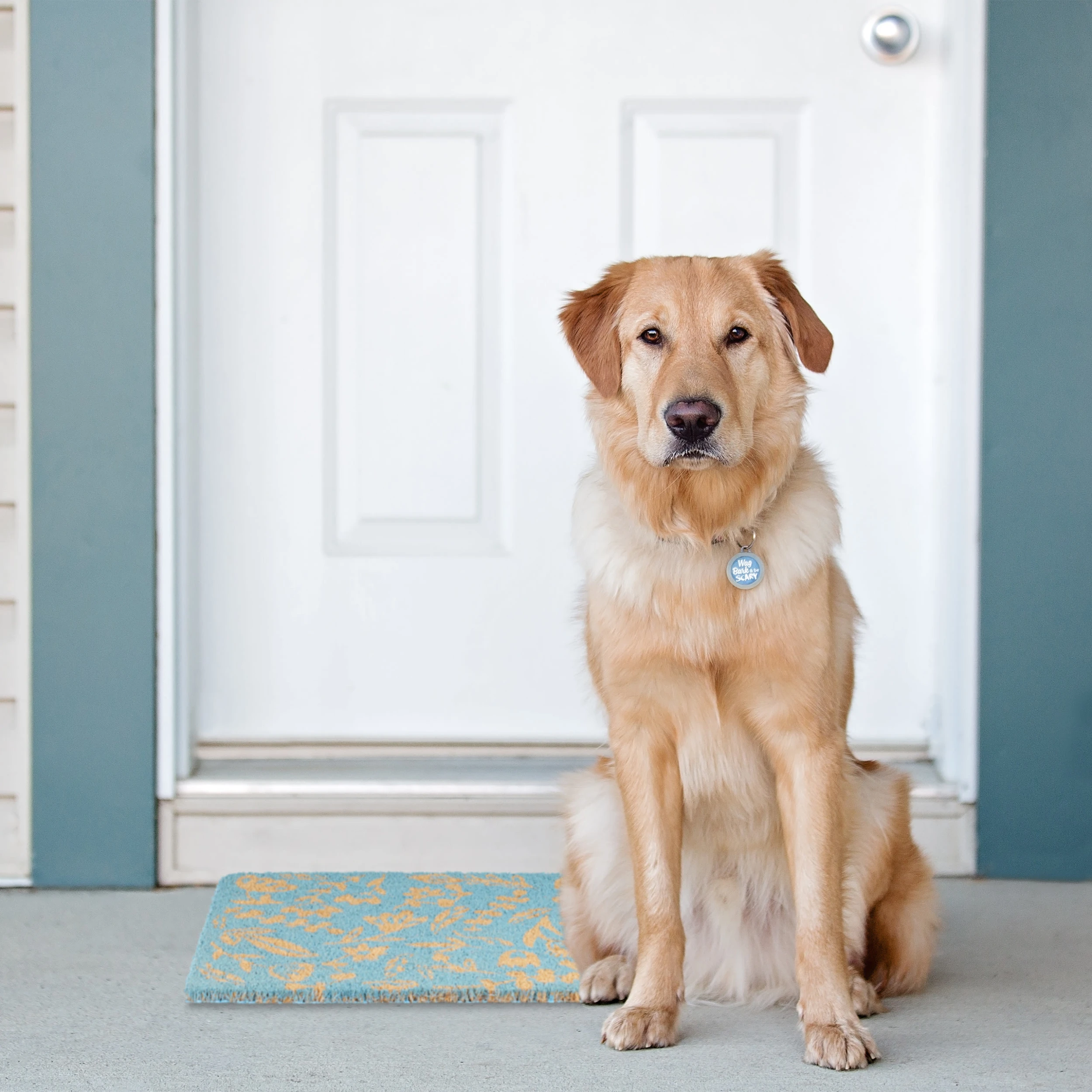 Relaxdays Fußmatte "Blumen" In Blau - (B)60 X (T)40 Cm – Bild 3