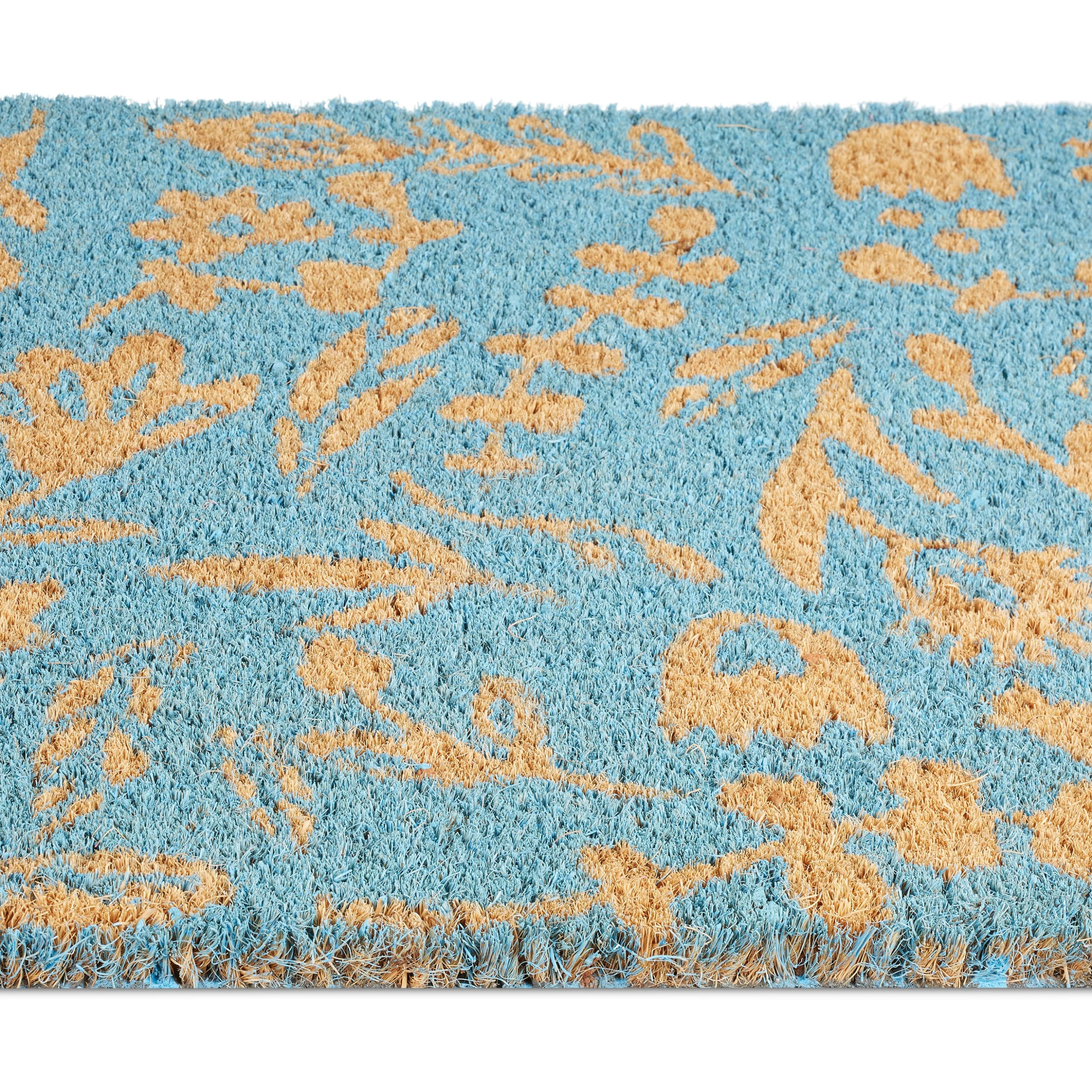 Relaxdays Fußmatte "Blumen" In Blau - (B)60 X (T)40 Cm – Bild 6