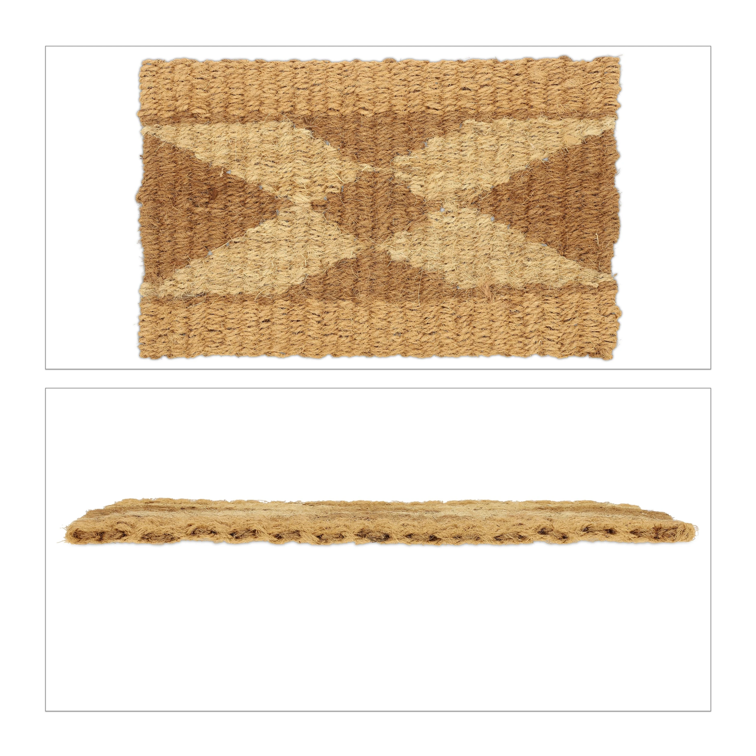 Relaxdays Fußmatte In Braun/ Creme - 60 X 40 Cm