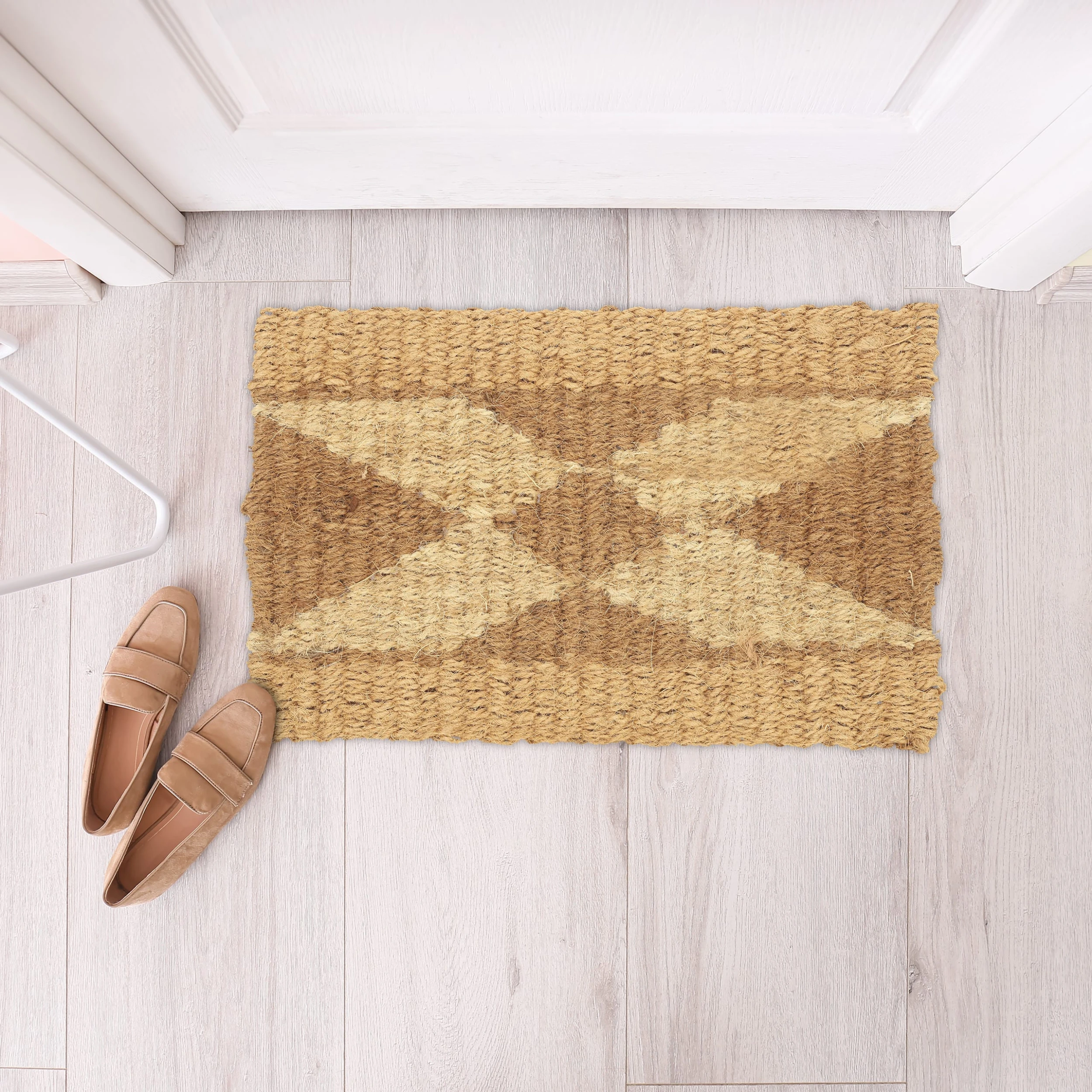 Relaxdays Fußmatte In Braun/ Creme - 60 X 40 Cm – Bild 2