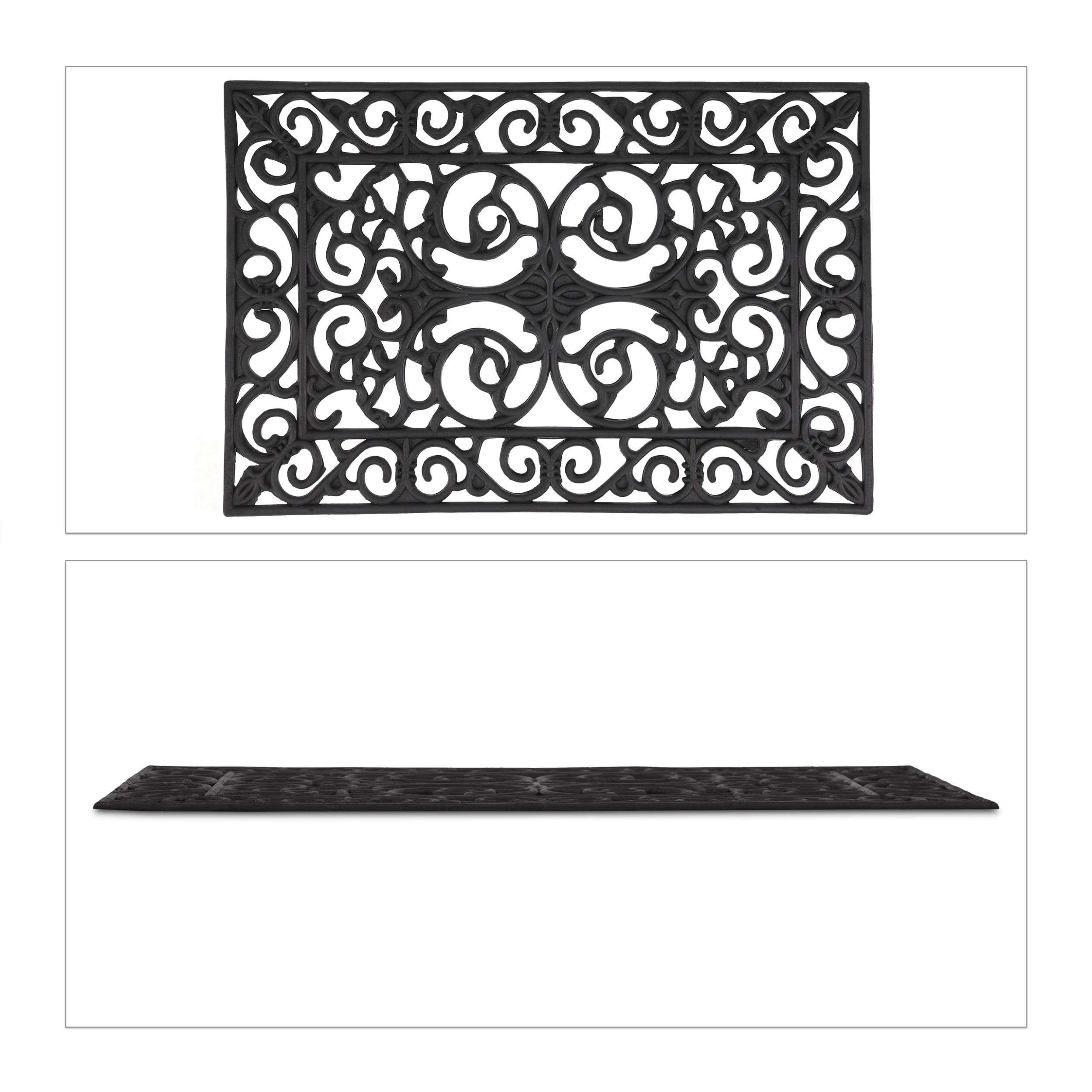 Relaxdays Fußmatte In Schwarz - (B)60 X (T)40 Cm