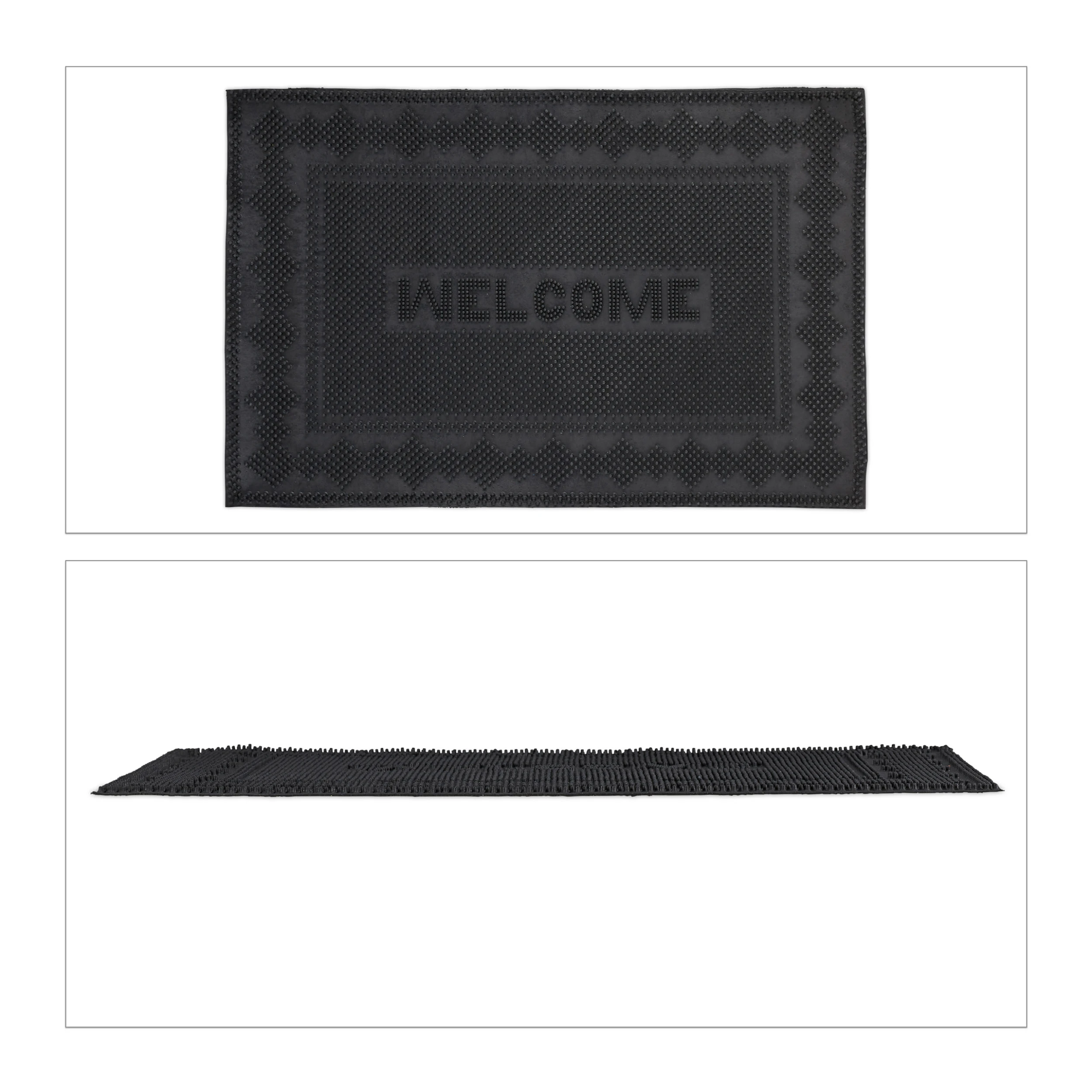 Relaxdays Fußmatte In Schwarz - (B)60 X (T)40 Cm