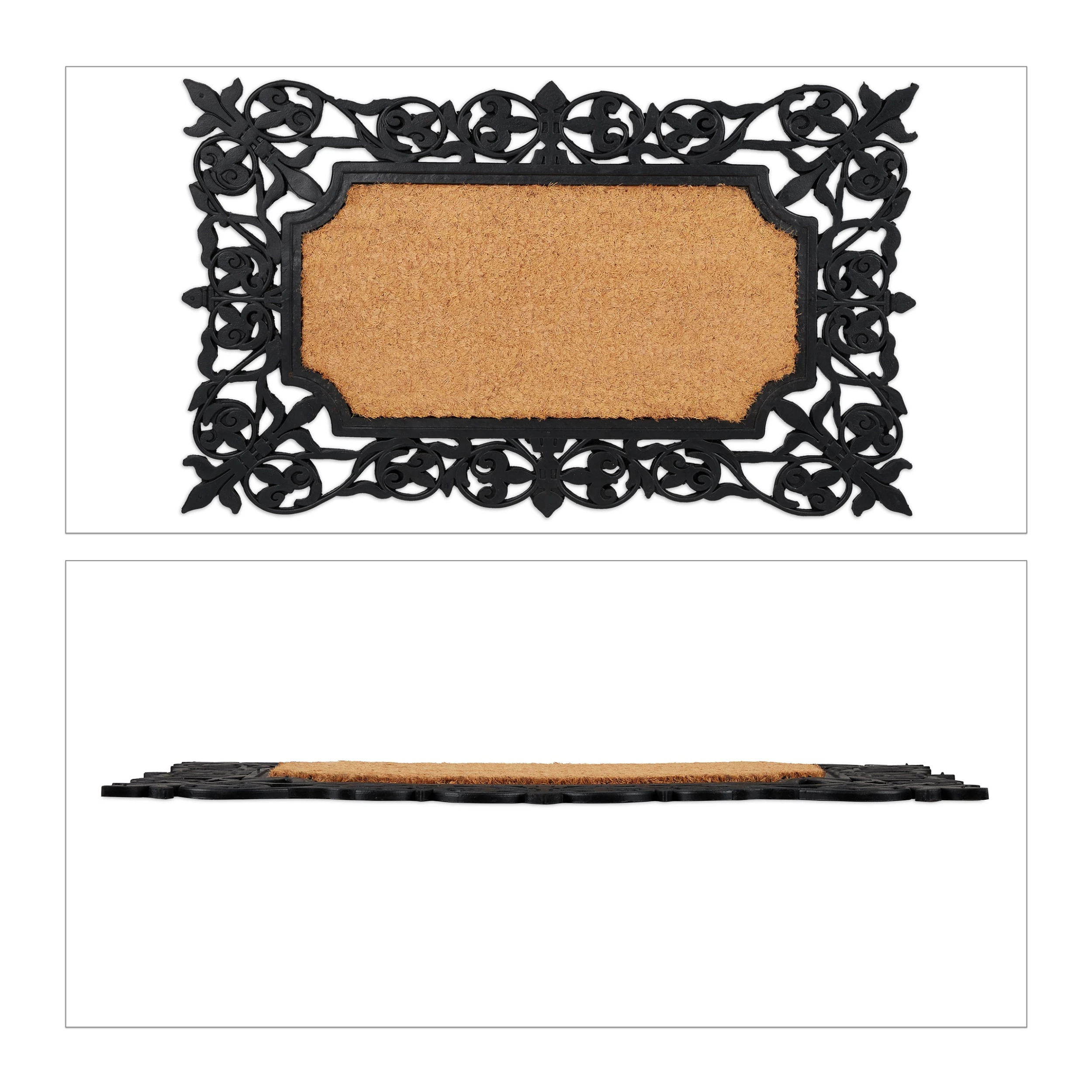 Relaxdays Fußmatte In Schwarz/ Natur - 75 X 45 Cm