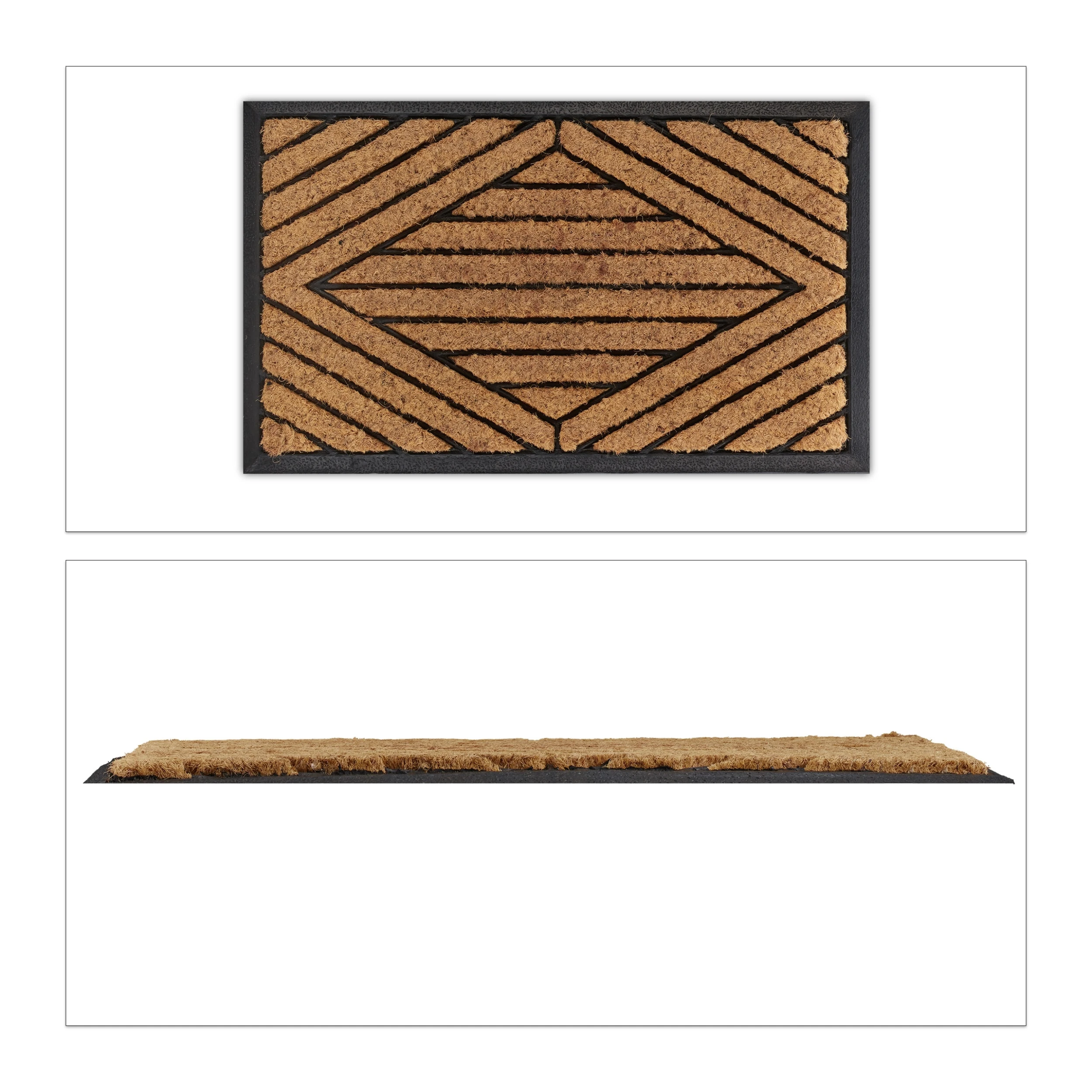 Relaxdays Fußmatte In Schwarz/ Natur - 75 X 45 Cm