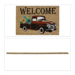 Relaxdays Fußmatte "Welcome Auto" In Natur - (L)60 X (B)40 Cm