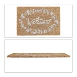 Relaxdays Fußmatte "Welcome" In Natur/ Weiß - 60 X 40 Cm
