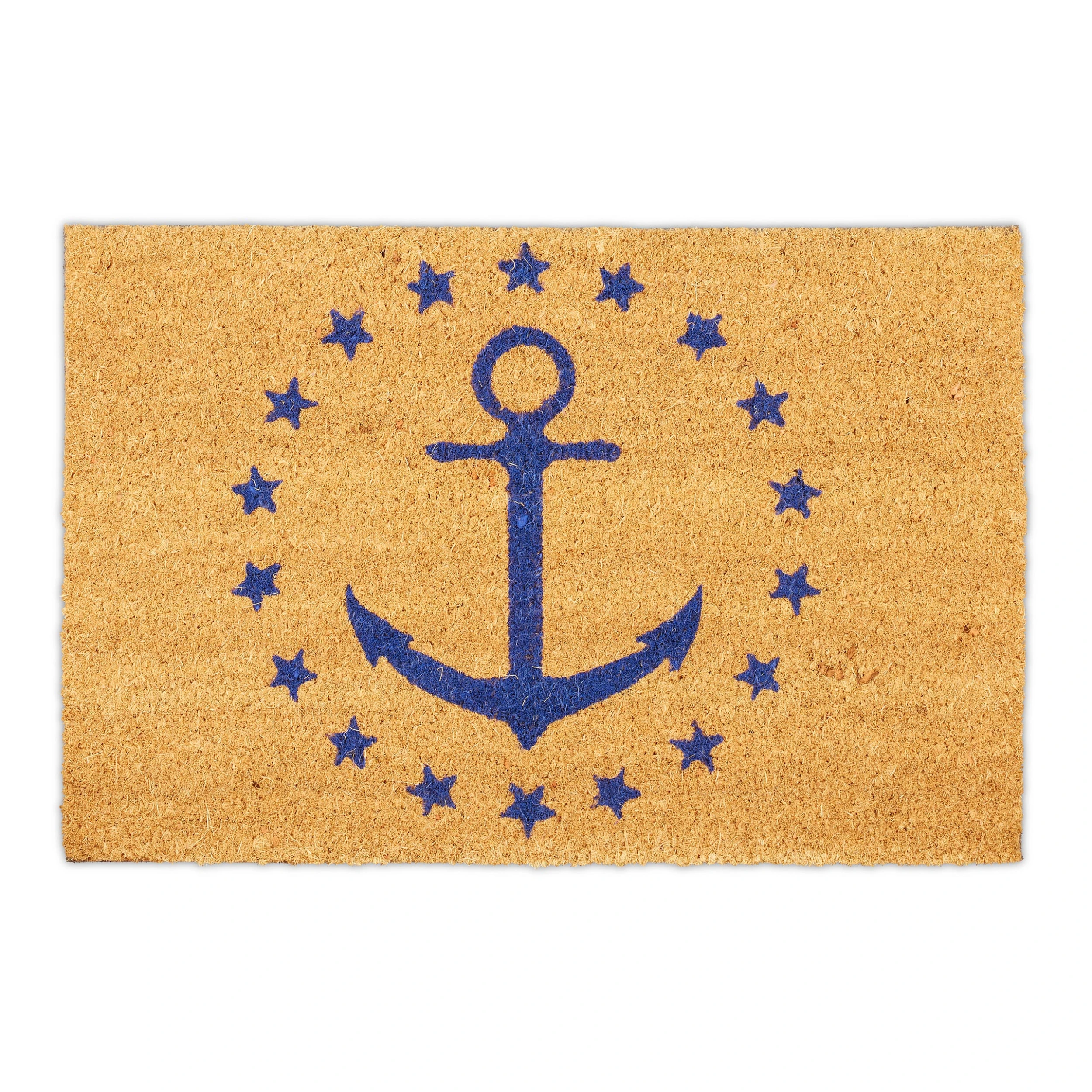 Relaxdays Kokos Fußmatte "Anker & Sterne" In Natur/ Blau - 40 X 60 Cm – Bild 8