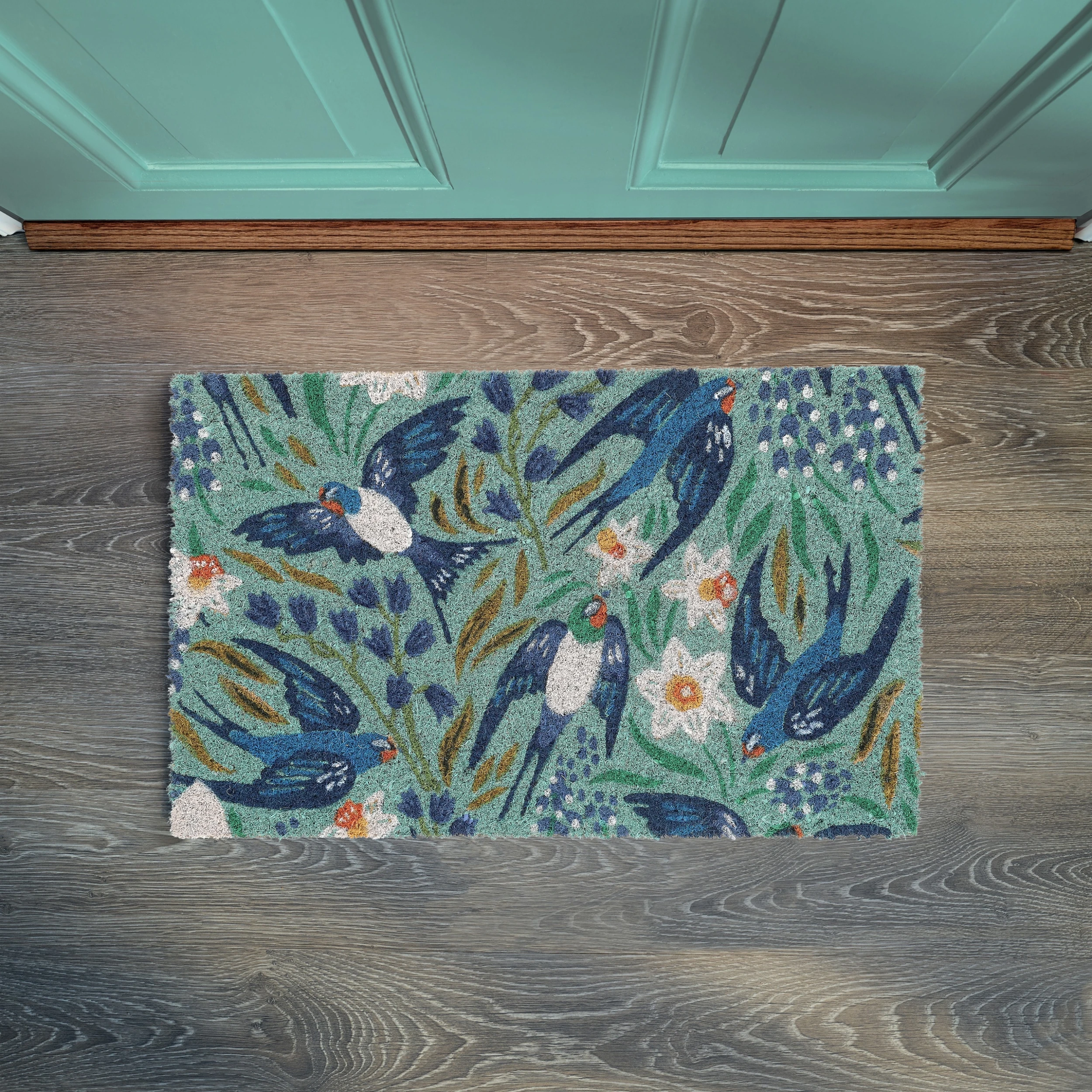 Relaxdays Kokos-Fußmatte "Schwalben" In Bunt - (B)60 X (T)40 Cm – Bild 5