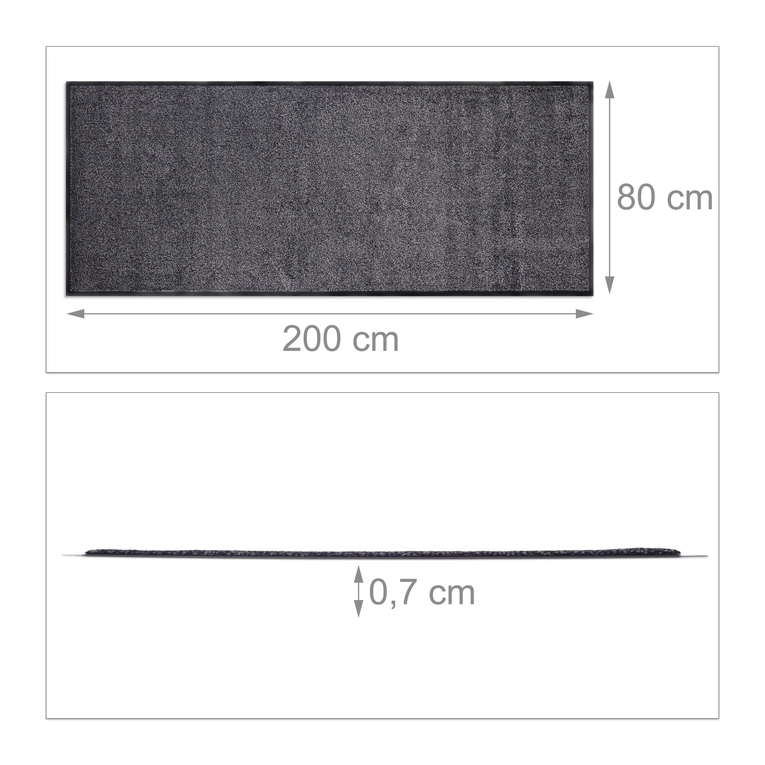 Relaxdays Schmutzfangmatte In Schwarz/Grau - (B)200 X (T)80 Cm – Bild 4