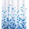 RIDDER Duschvorhang Textil Cubes Blau 180x200 Cm