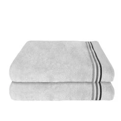 Schiesser Duschtuch Skyline Color 2er-Set Mit Webbordüre In Silber