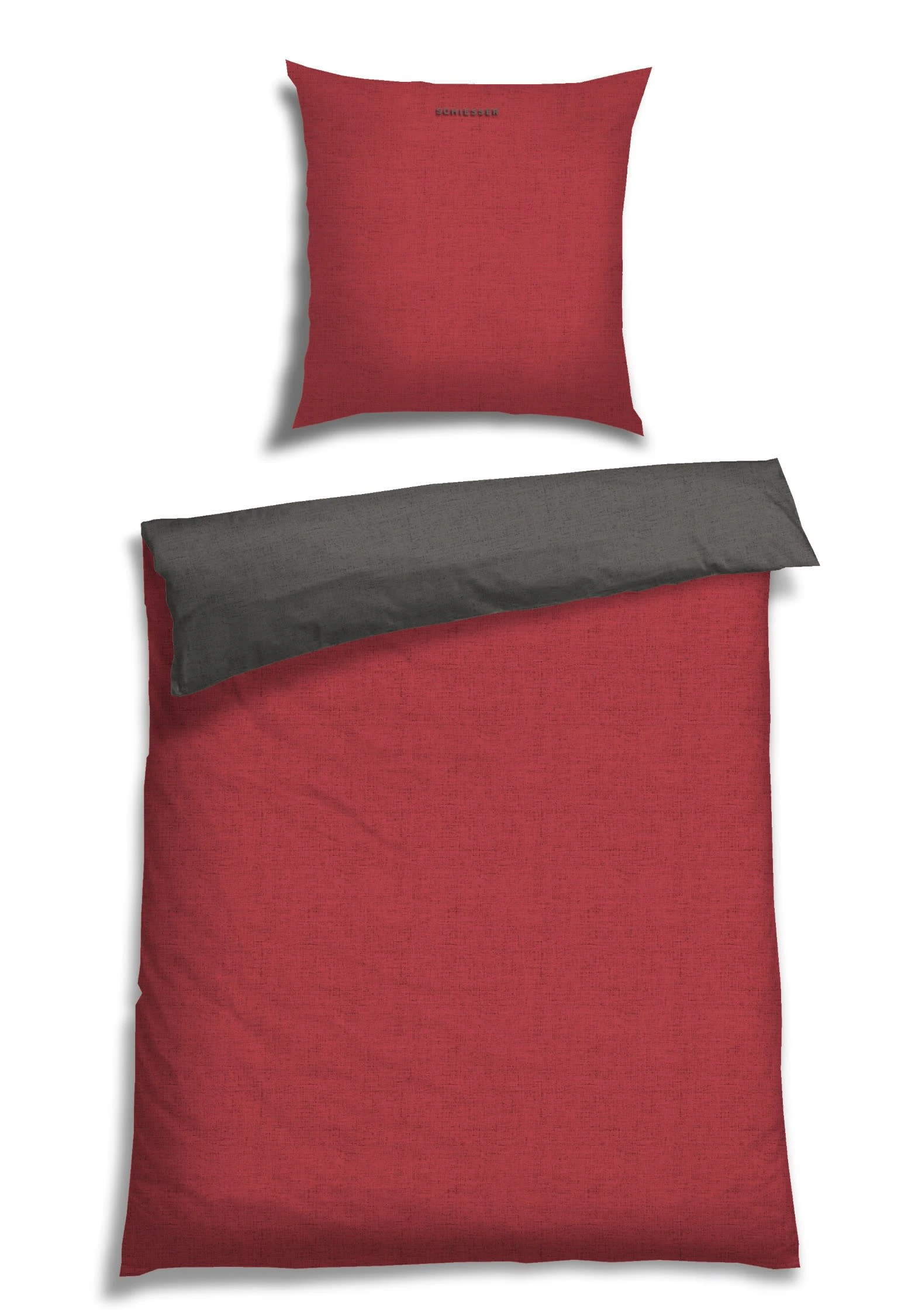 Schiesser Wendebettwäsche In Rot-Anthrazit