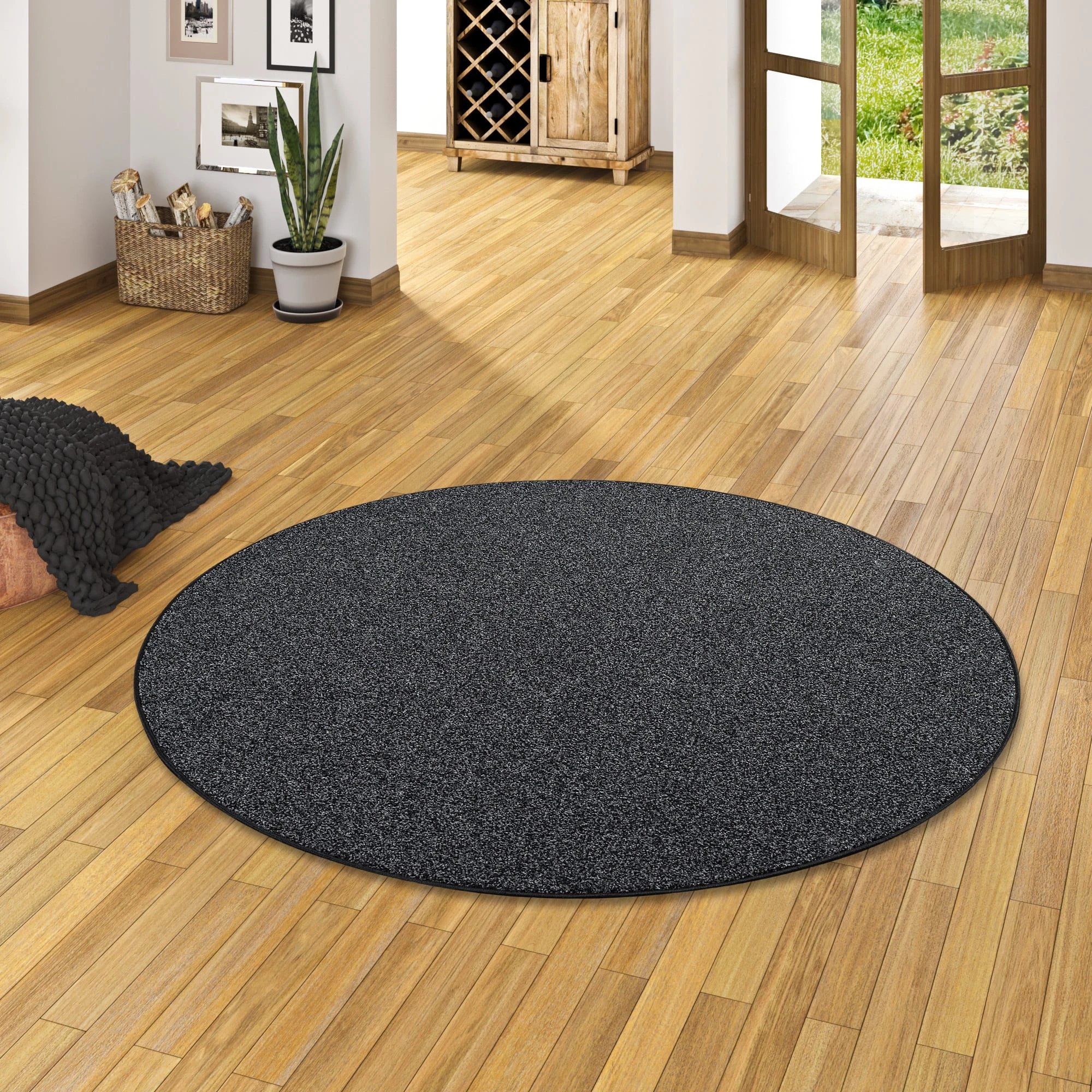 Snapstyle Hochflor Velours Teppich Luna Mix Rund In Antraciet – Bild 4