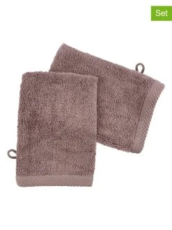 Soft By Perle De Coton 2er-Set: Waschhandschuhe In Lila