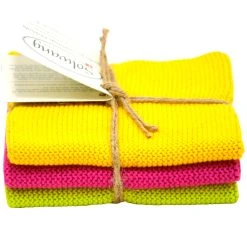 Solwang Wischtuch Gelb Pink Lime Kombi 3er Set