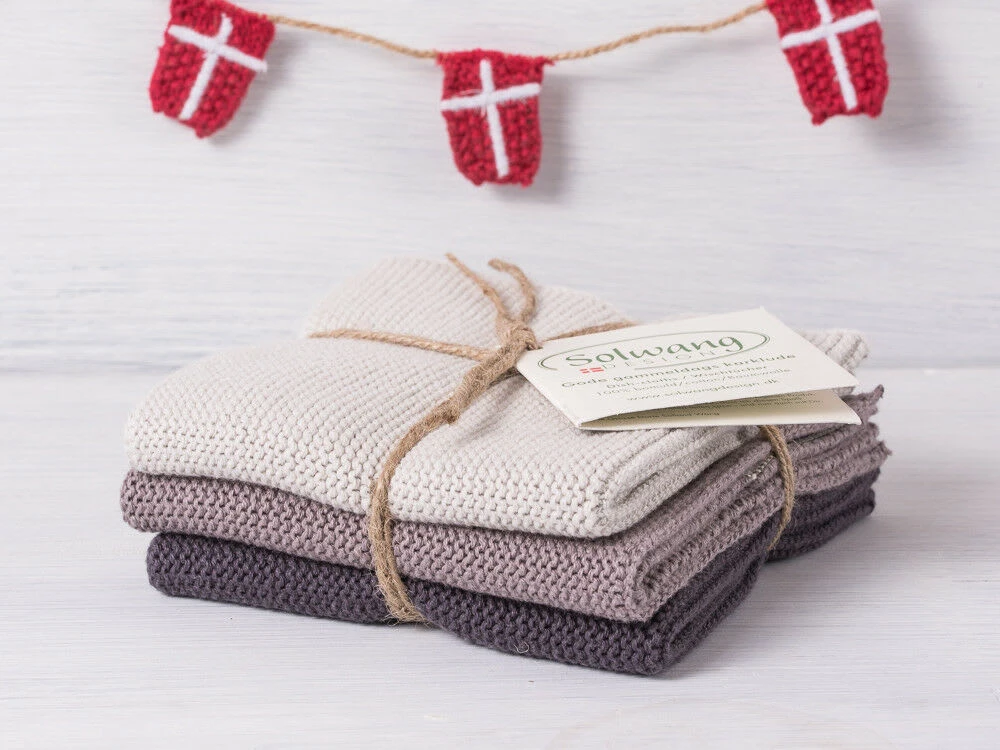 Solwang Wischtuch Warm Grau Kombi 3er Set