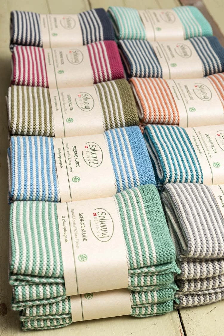 Solwang Wischtücher Mit Streifen Antik Grün / Natur 2er Set – Bild 5