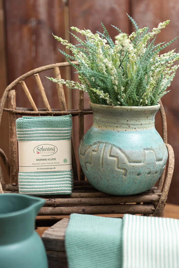 Solwang Wischtücher Mit Streifen Antik Grün / Natur 2er Set – Bild 7