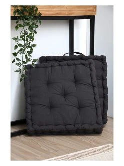 STOF France Bodenkissen "Willow" In Schwarz - (L)40 X (B)40 Cm