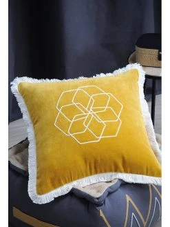 STOF France Kissen "Alabama" In Gelb - (L)40 X (B)40 Cm