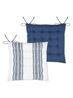 STOF France Sitzkissen "Catamaran" In Dunkelblau/ Weiß - (L)40 X (B)40 Cm