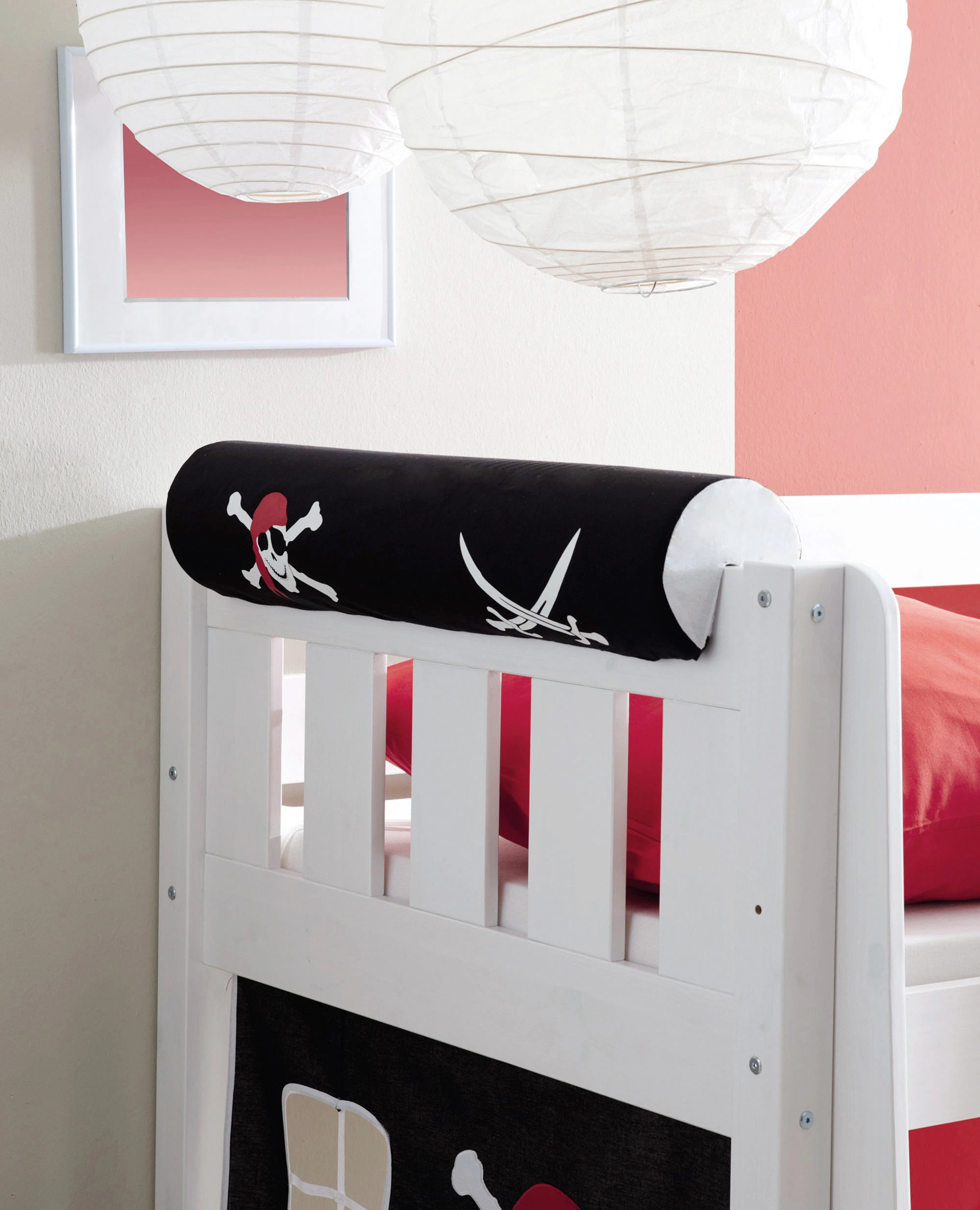 Ticaa Kinder Nackenrolle Für Hochbetten In Pirat Schwarz-Weiß – Bild 2