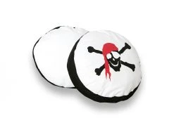 Ticaa Rundes Kissen-Set Für Kinderzimmer 2-teilig In Pirat Schwarz-Weiß