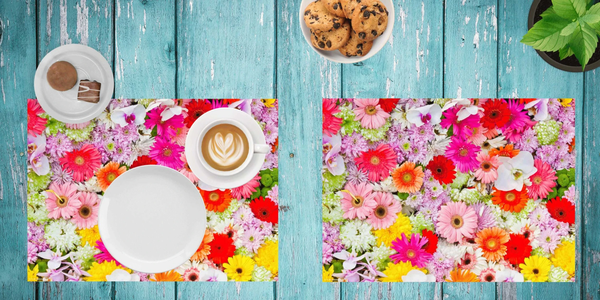 Tischsetmacher.de Tischsets I Platzsets "Buntes Schönes Blumenmeer" (L)32 X (B)44 – Bild 2