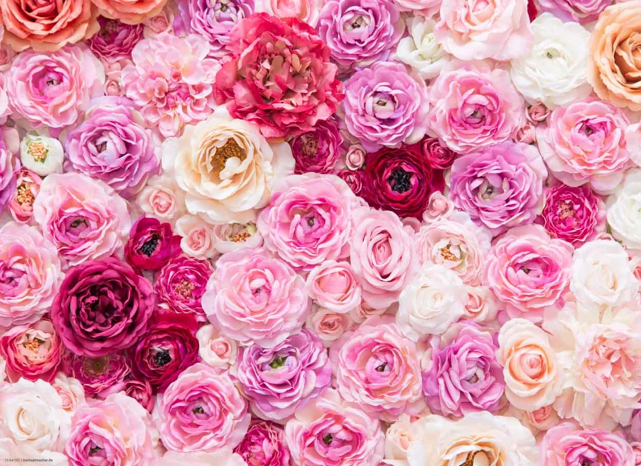 Tischsetmacher.de Tischsets I Platzsets "Pinkes Rosenmeer" (L)32 X (B)44