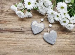 Tischsetmacher.de Tischsets I Platzsets "Weiße Blumen Mit Herzen" (L)32 X (B)44