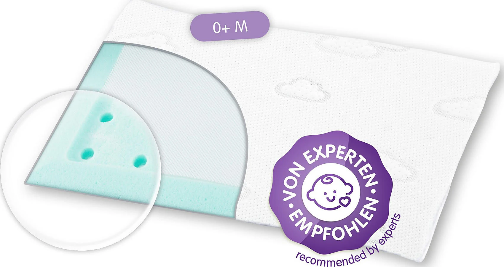 Träumeland Babykopfkissen Care WOLKE 25 X 40 X 3 Cm – Bild 3