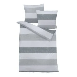 Traumschlaf Bettwäsche Melange Streifen Grau In Grau