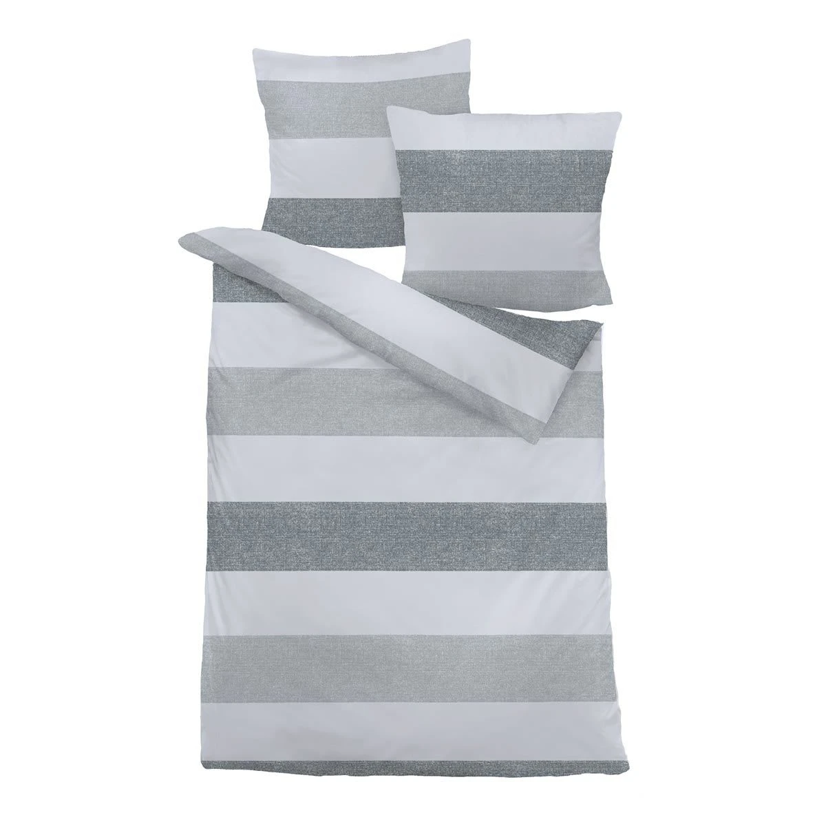 Traumschlaf Bettwäsche Melange Streifen Grau In Grau